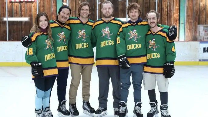 Justin Wong, Garette Henson, Marguerite Moreau, Vincent LaRusso, Elden Henson and Matt Doherty in 'The Mighty Ducks: Game Changers'