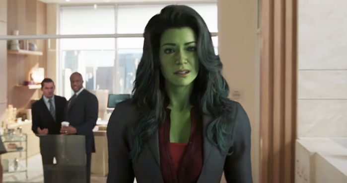 She-Hulk: Attorney at Law Tatiana Maslany as Jennifer Walters/She-Hulk in a suit