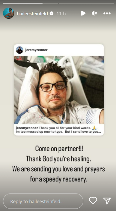 Hailee Steinfeld's Instagram Story Message to Jeremy Renner
