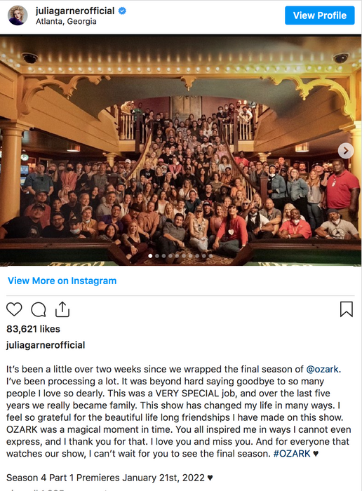 Julia Garner - Instagram Ozark Season 4