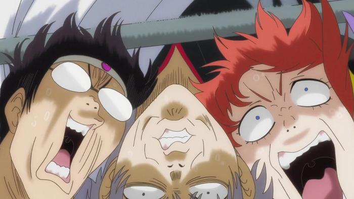 Shinpachi, Gintoki, and Kagura in Gintama: The Final. Photo from Bandai Namco Pictures.