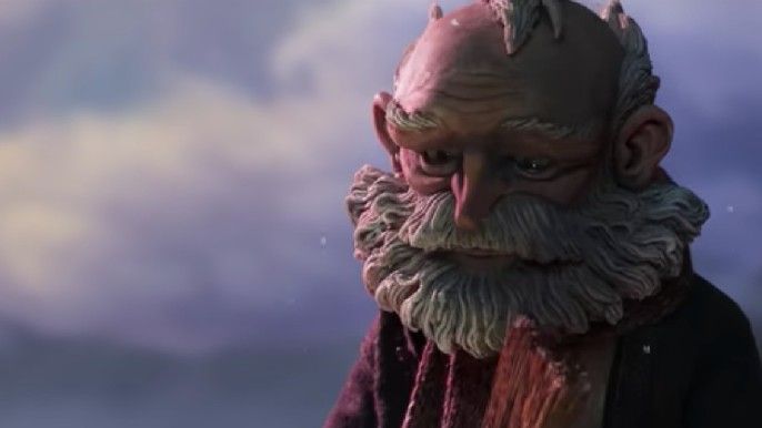 Guillermo del toro's Pinocchio gepetto voiced by David Bradley