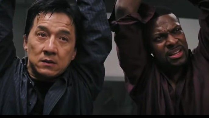 Jackie Chan as Inspector Lee, Chris Tucker as Detective James Carter in Rush Hour 3