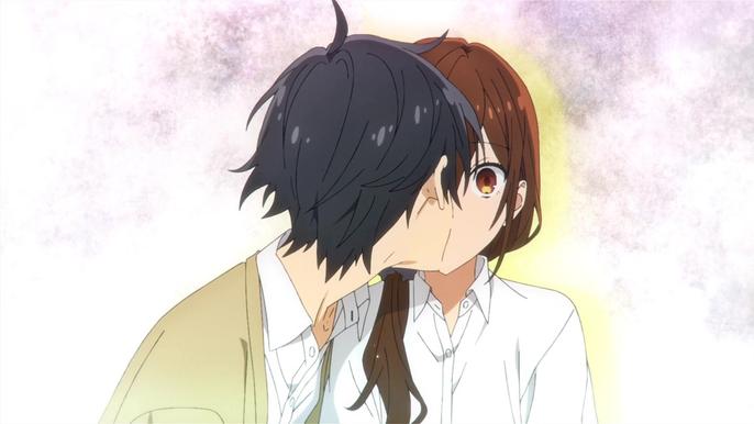 Izumi Miyamura kissing Kyoko Hori.