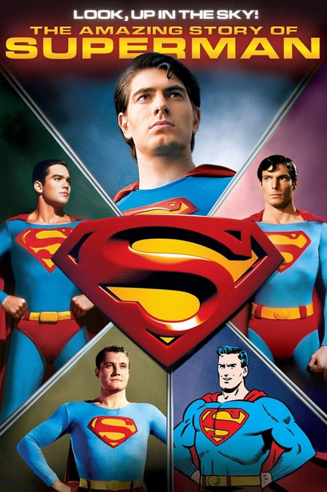 Žiūrėk, aukštyn danguje!  Plakatas „Nuostabi Supermeno istorija“.