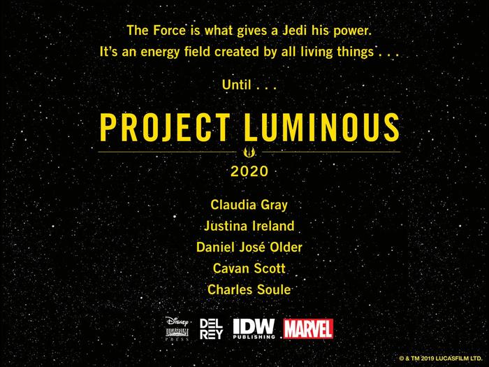 Star Wars: Project Luminous, slide shown at NYCC