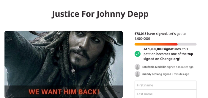 Johnny Depp petition