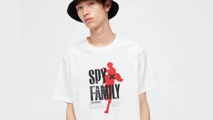 man in white t-shirt with spy x family design