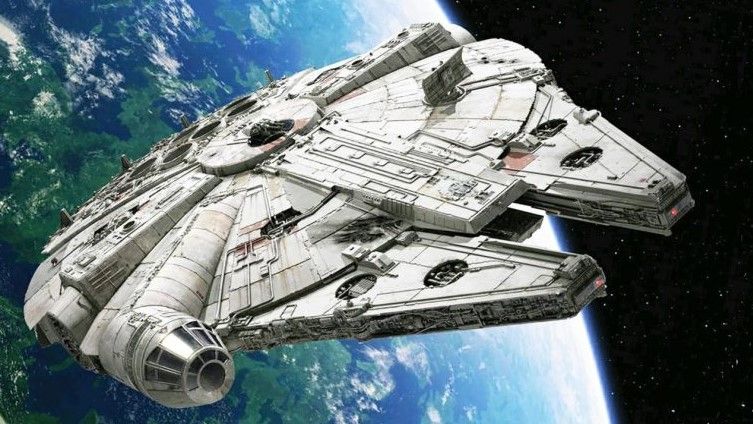 Millenium Falcon Star Wars Lucas film Lights Up rend Sound 
