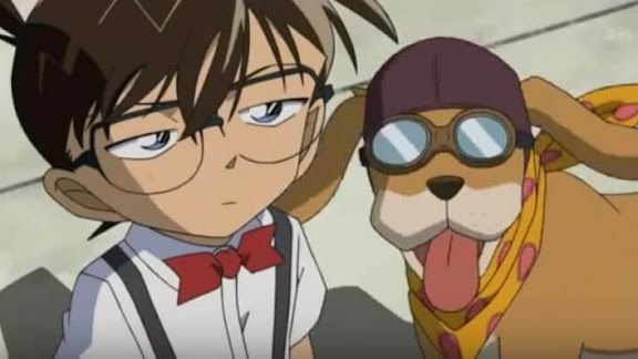 Detective Conan Case Closed Episode 1057 Release Date Conan Edogawa and dog