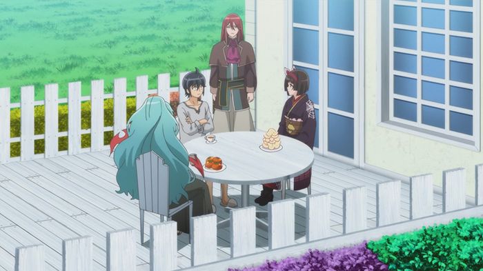 Tomoe, Makoto, Shiki, and Mio in Episode 11 of Tsukimichi: Moonlit Fantasy. Photo from C2C.