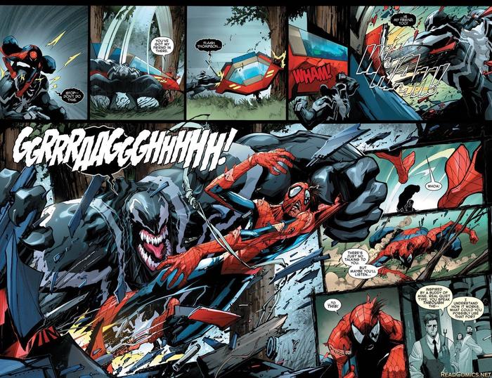 Spider-man fighting Venom