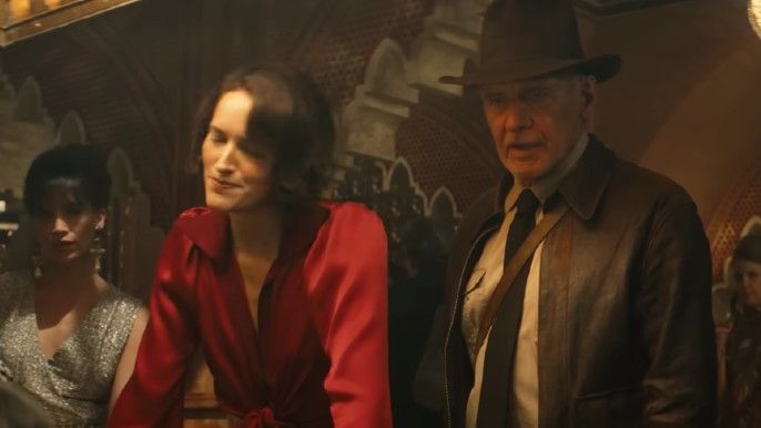 Phoebe Waller-Bridge as Helena, Harrison Ford as Indiana Jones in Indiana Jones and the Dial of Destiny
