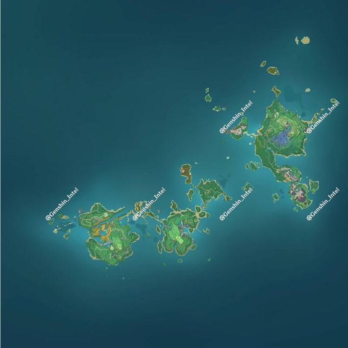 Image showing the Inazuma island chain in Genshin Impact