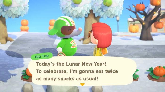 Animal Crossing New Horizons Lunar New Year Character Interaction