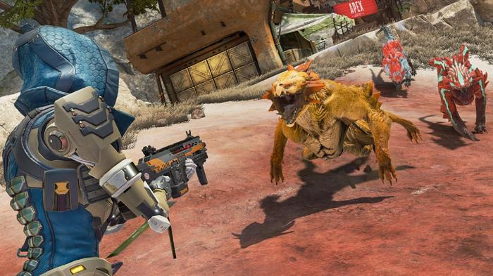 Apex Legends' Ash faces off against a dog-like Prowler in Apex Legends.