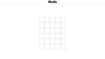 Image of a clean grid on the Wordle website.