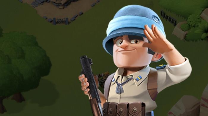 A soldier saluting in Top War: Battle Game
