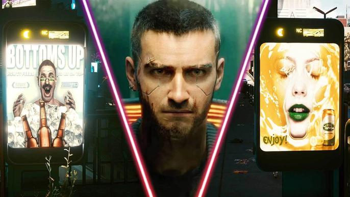 Some revised Cyberpunk 2077 adverts.