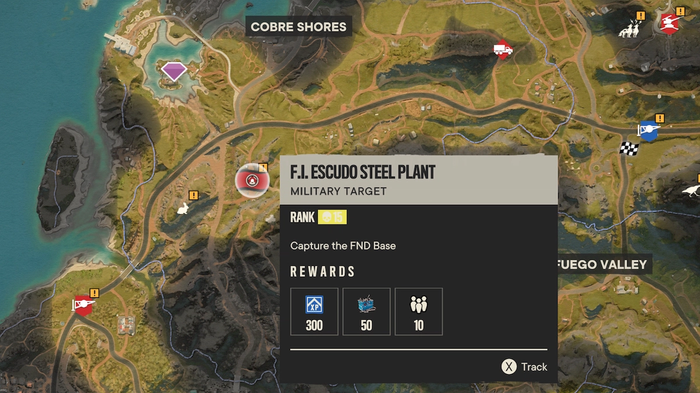 The Far Cry 6 El Caballero Launcher is at the F.I. Escudo Steel Plant in the region of Madrugada, near Cobre Shores.