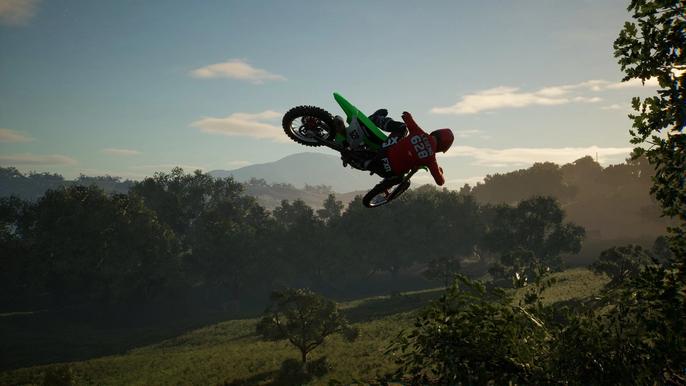 Image of a motorbike in the air in MX vs ATV Legends.