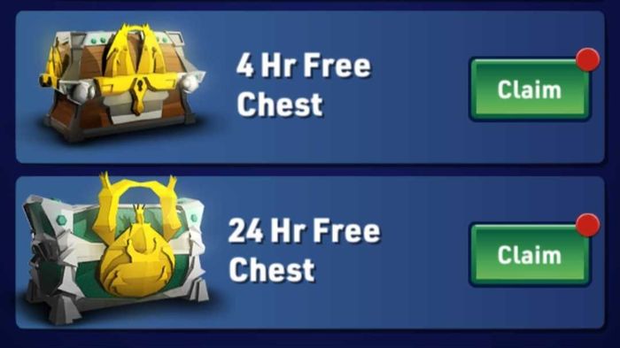 The 4 Hour free chest and the 24 hour free chest in Kingdom Maker