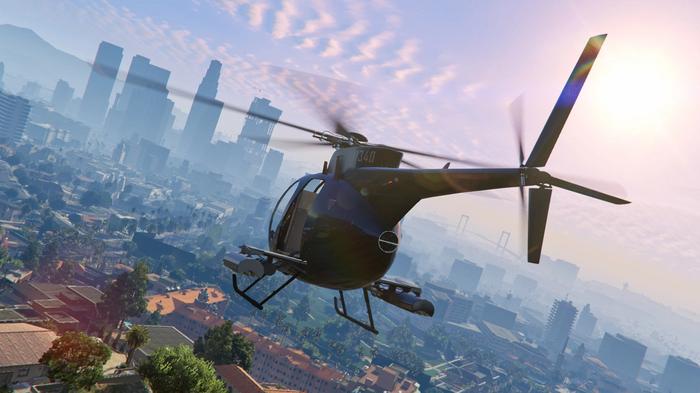 An image of a helicopter in GTA Online.