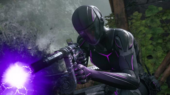 Image showing Violet Stealth Skin shooting purple tracer rounds