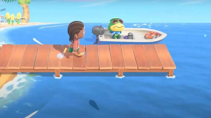 Animal Crossing New Horizons Kapp'n chilling on his boat 