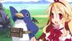 Screenshot from Disgaea RPG, showing a penguin and one other character on a grassy hill