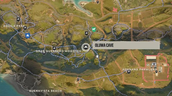 The Oluwa Cave, of the Triada Blessings quest, is located on Isla Santuario in Far Cry 6.