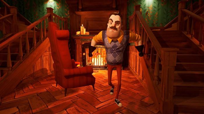 An angry character is moving toward you in Hello Neighbor 2.