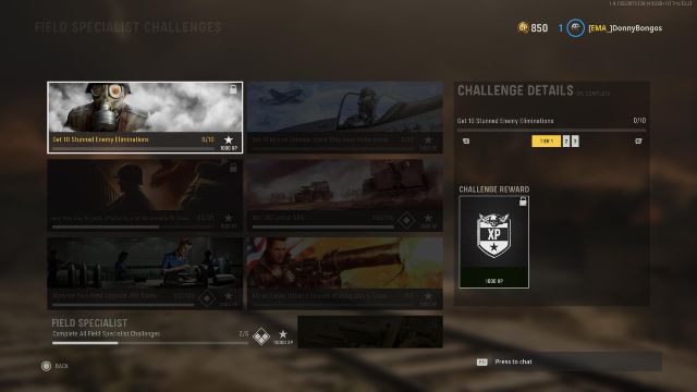Call of Duty Vanguard Field Specialist Challenges