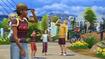 Multiple characters walking in a sunny park in Sims 4.