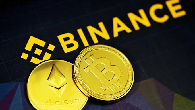 Binance logo with bitcoin