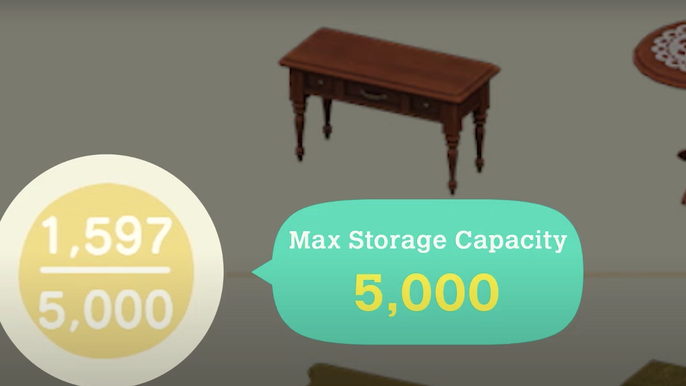 The maximum storage capacity in a house in Animal Crossing: New Horizons.