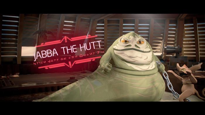 The preamble screen for the Jabba The Hutt boss fight in Lego Star Wars: The Skywalker Saga.