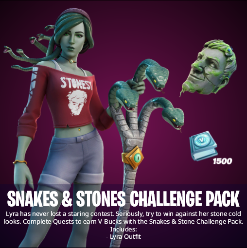Fortnite Lyra Snakes & Stones Challenge Pack