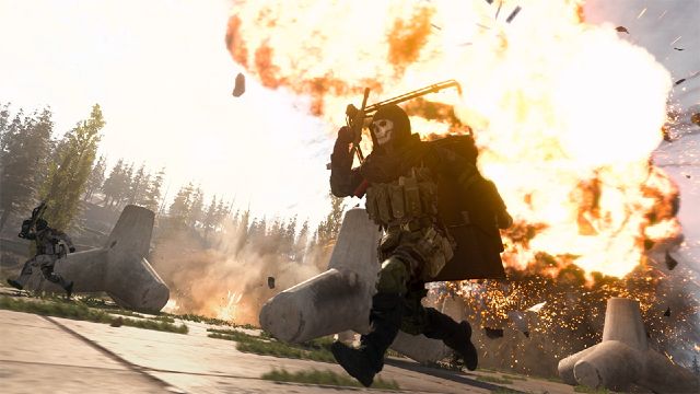 Ghost Warzone Operator Running Away From Explosion