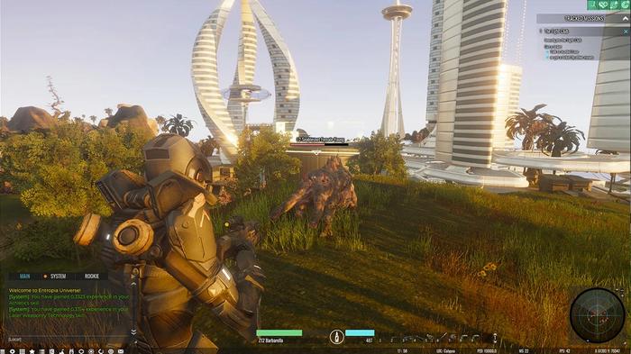 Image of the updated HUD and character models in Entropia Universe.