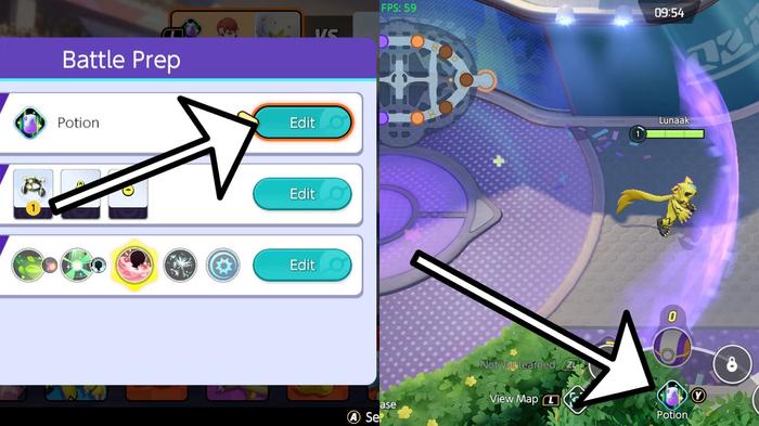 How to use Battle Items in Pokémon Unite.