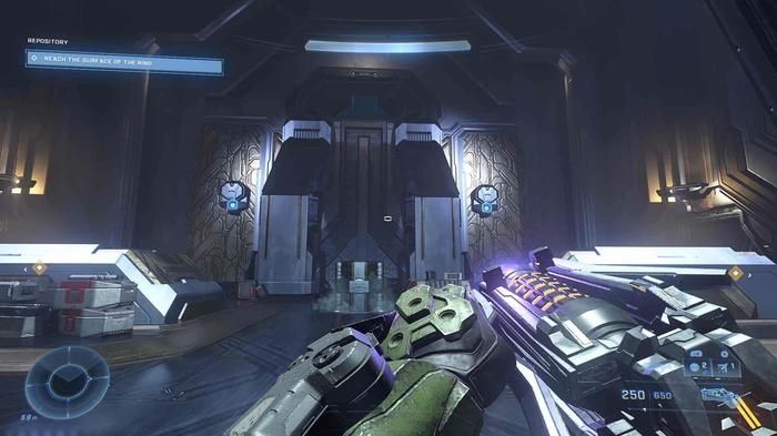 The room where you can reach the Grunt Birthday Party skull in Halo Infinite.
