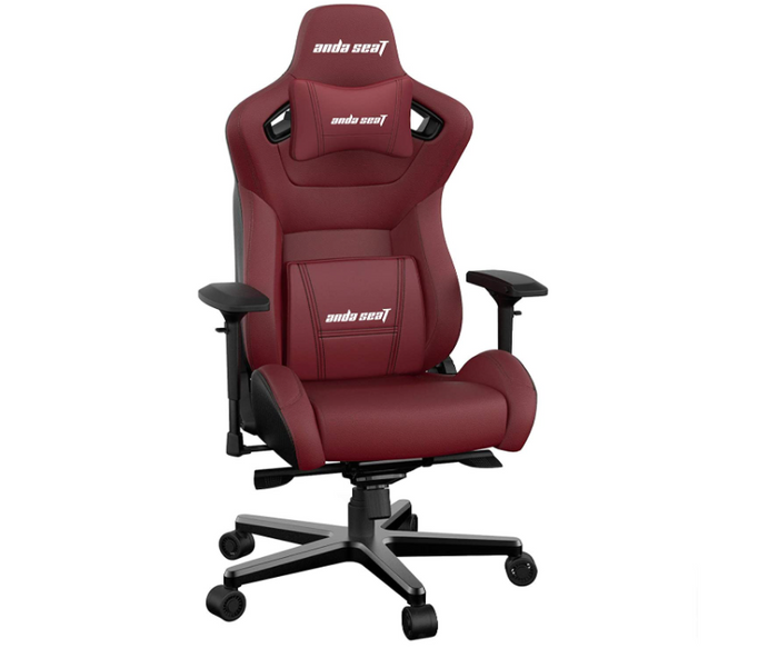 best gaming chair, product image of a red leather gaming chair