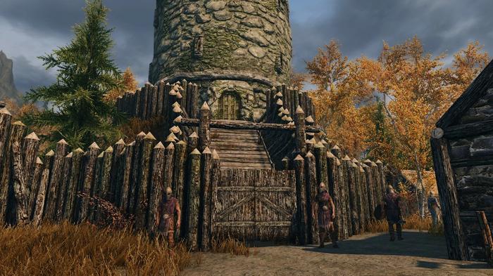 An image of a new town in Skyrim's the Rift.