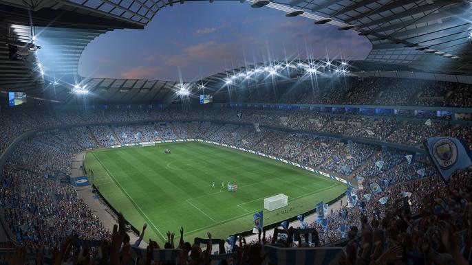 Image of the Etihad Stadium in FIFA 23.