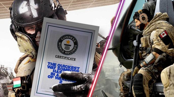 Warzone 2 player holding world record certificate