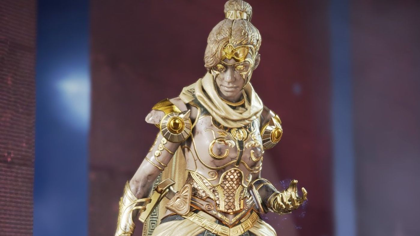 Marble Goddess Wraith skin, looks like a statue with marble skin and gold d...
