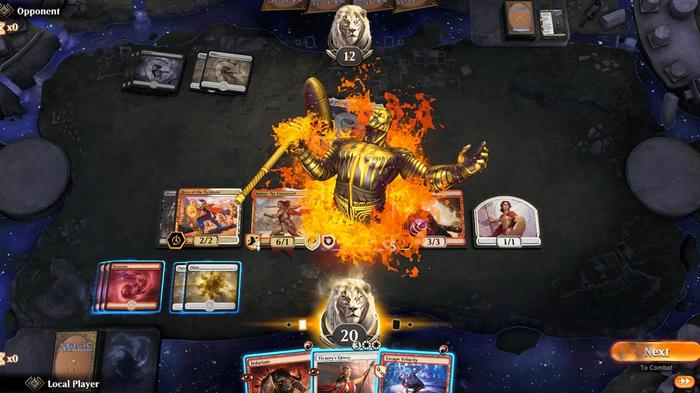 Image of a card game in practice in Magic The Gathering.