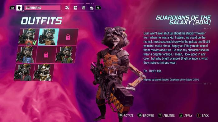 Guardians of the Galaxy Guardians of the Galaxy 2014 Rocket Outfit