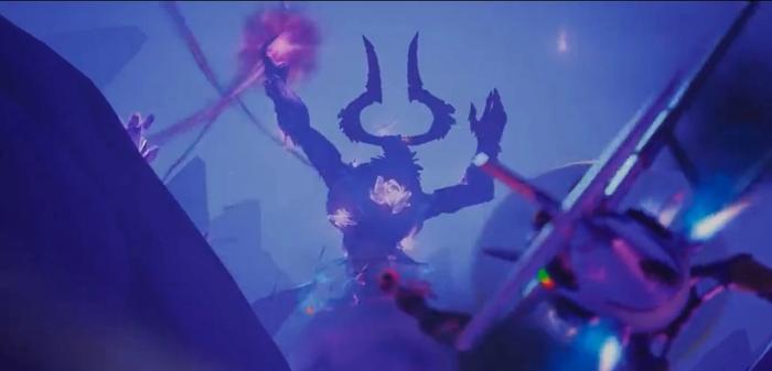 The silhouette of the Storm King in Fortnite